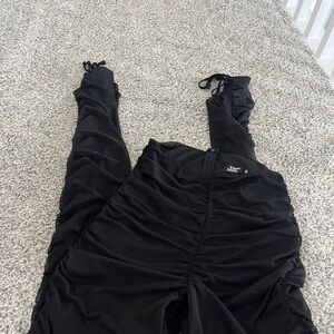 Tiger Mist Lennon Pant: Black Ruched Skinny Pants